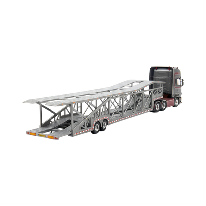 Flame Scania Car Carrier Transport Truck Grey Red 1:64 - Limited to 299 Pcs - Evergreen Kings