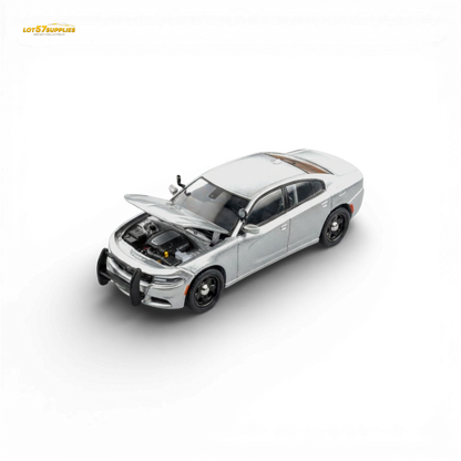 Silver Dodge Warhorse diecast model in 1:64 scale by Elite Collectibles, detailed silver Dodge vehicle with realistic features.