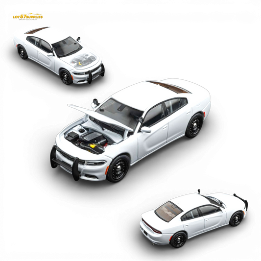 White Dodge Warhorse Police Interceptor diecast model by Elite Collectibles, 1:64 scale, detailed collectible vehicle.