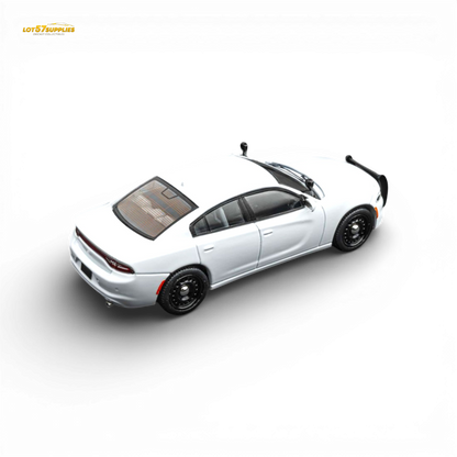 White Dodge Warhorse Police Interceptor diecast car in 1:64 scale from Elite Collectibles, featuring detailed police vehicle design.