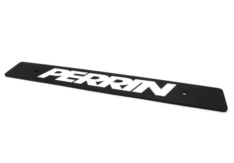 JDMuscle Perrin black license plate delete for Subaru WRX, STI, and BRZ, reversible design with clean, sleek appearance.