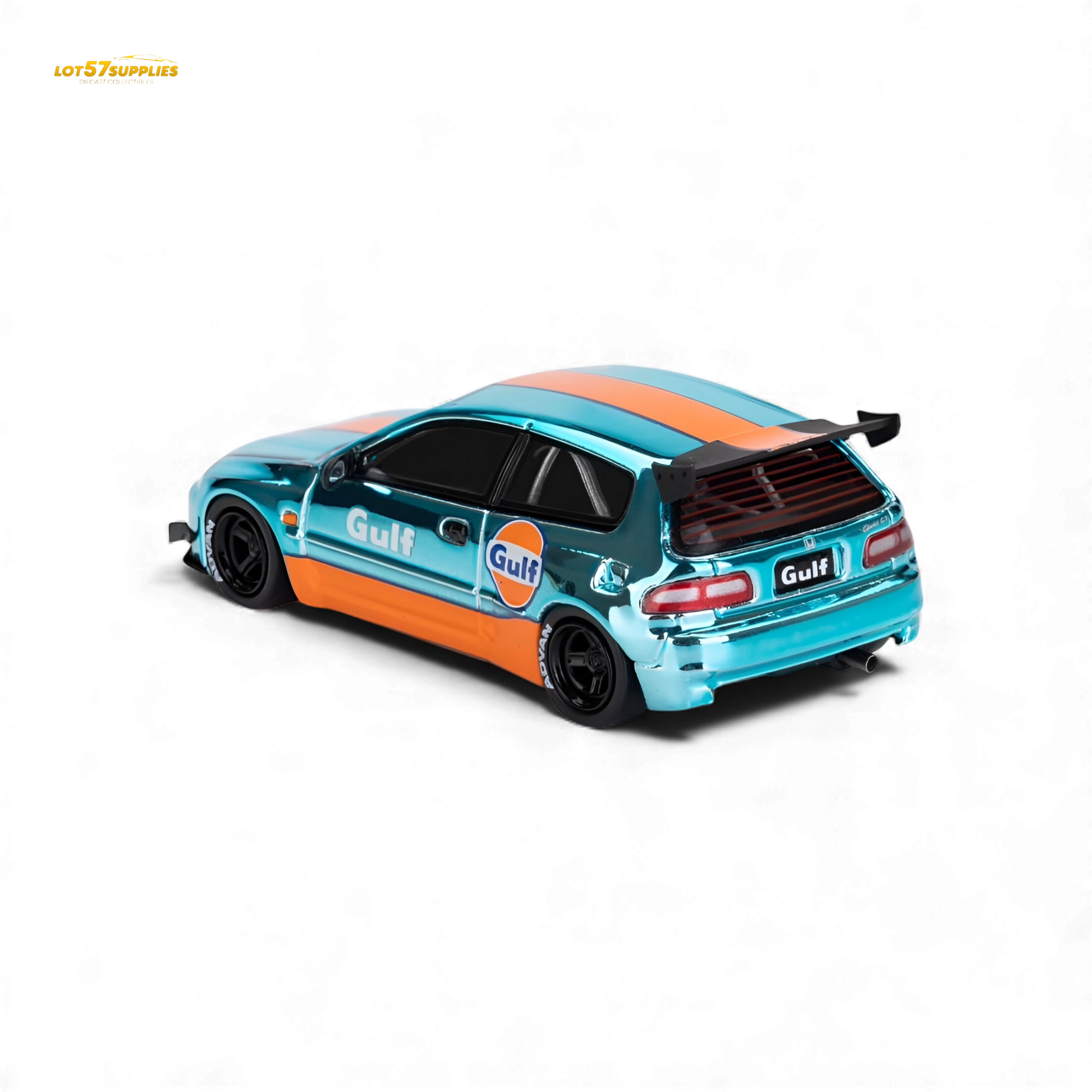 Pre-order ET Model Honda Civic EG6 Rocket Bunny diecast car in Gulf livery, 1:64 scale, detailed diecast model.