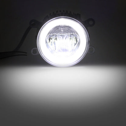 JDMuscle LED fog light housings with halo DRL for 2015-2021 Subaru WRX, STI, BRZ, FT86, and Forester vehicles.