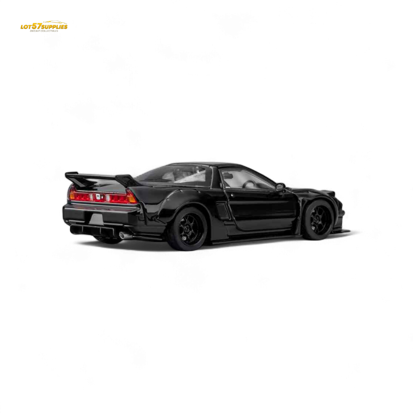 Gloss black Honda Microturbo NSX-R WideBody diecast model car in 1:64 scale by Lot57Supplies Diecast Shop.