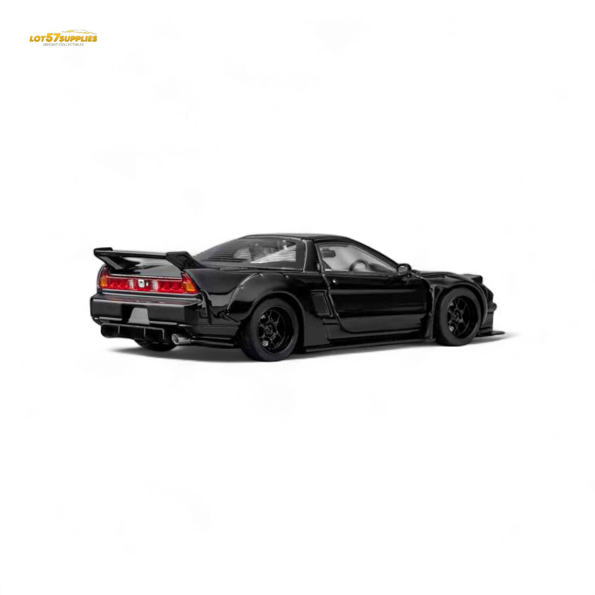 Gloss black Honda Microturbo NSX-R WideBody diecast model car in 1:64 scale by Lot57Supplies Diecast Shop.