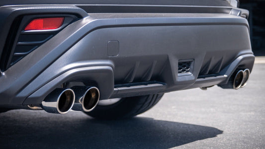FR SPORT Borla S-Type Cat-Back Exhaust System for 2022-2023 WRX 2.4L Turbo with polished tips, showcasing the exhaust kit and polished metal finish.