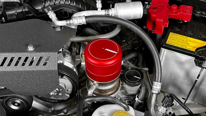 JDMuscle PERRIN red oil filter cover for Subaru WRX, BRZ, Toyota 86 and GR86