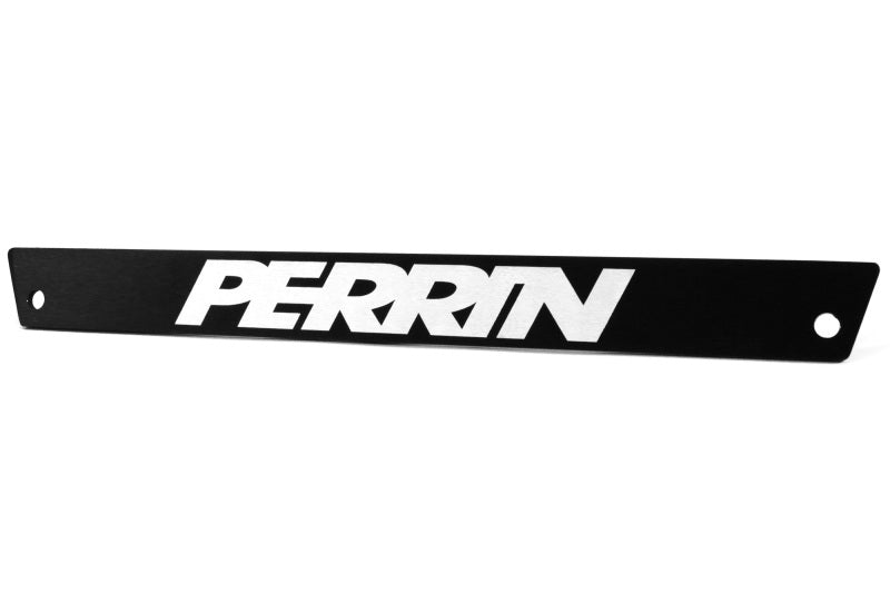 Black license plate delete for 2022-2025 Subaru WRX by Perrin, JDMuscle, designed to cover the mounting area seamlessly.