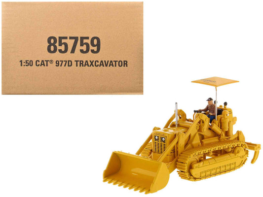 CAT Caterpillar 977D Traxcavator Yellow with Operator "Vintage Series" 1/50 Diecast Model by Diecast Masters