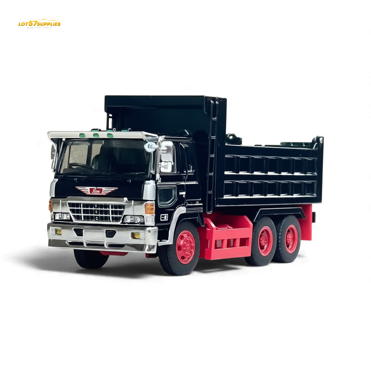 Pre-order DBGT Hino Super Dolphin dump truck diecast model by Lot57Supplies, detailed 1:64 scale Hino toy vehicle.