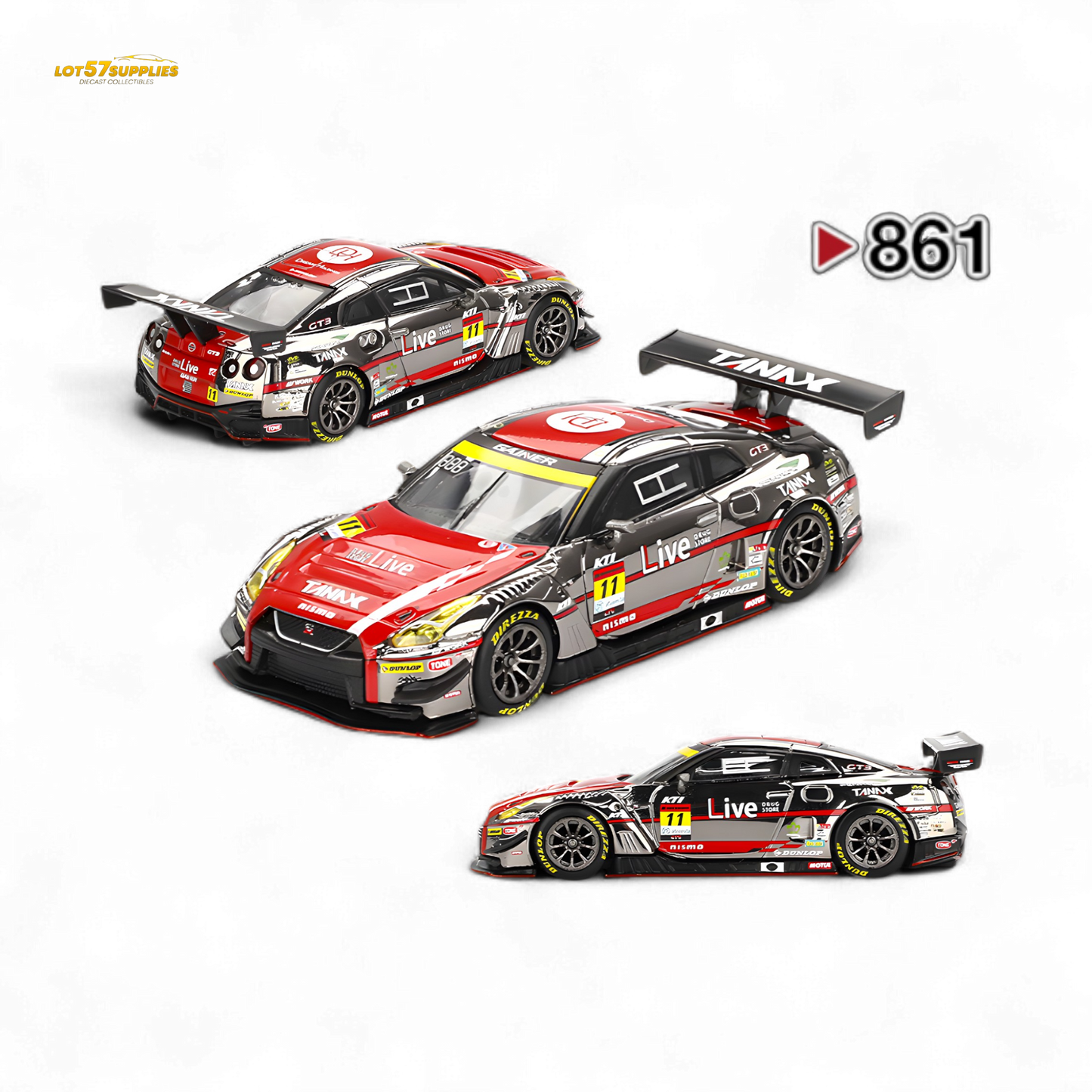 Mini-GT Nissan GT-R NISMO GT3 GAINER 2023 1:64 - Evergreen Kings
