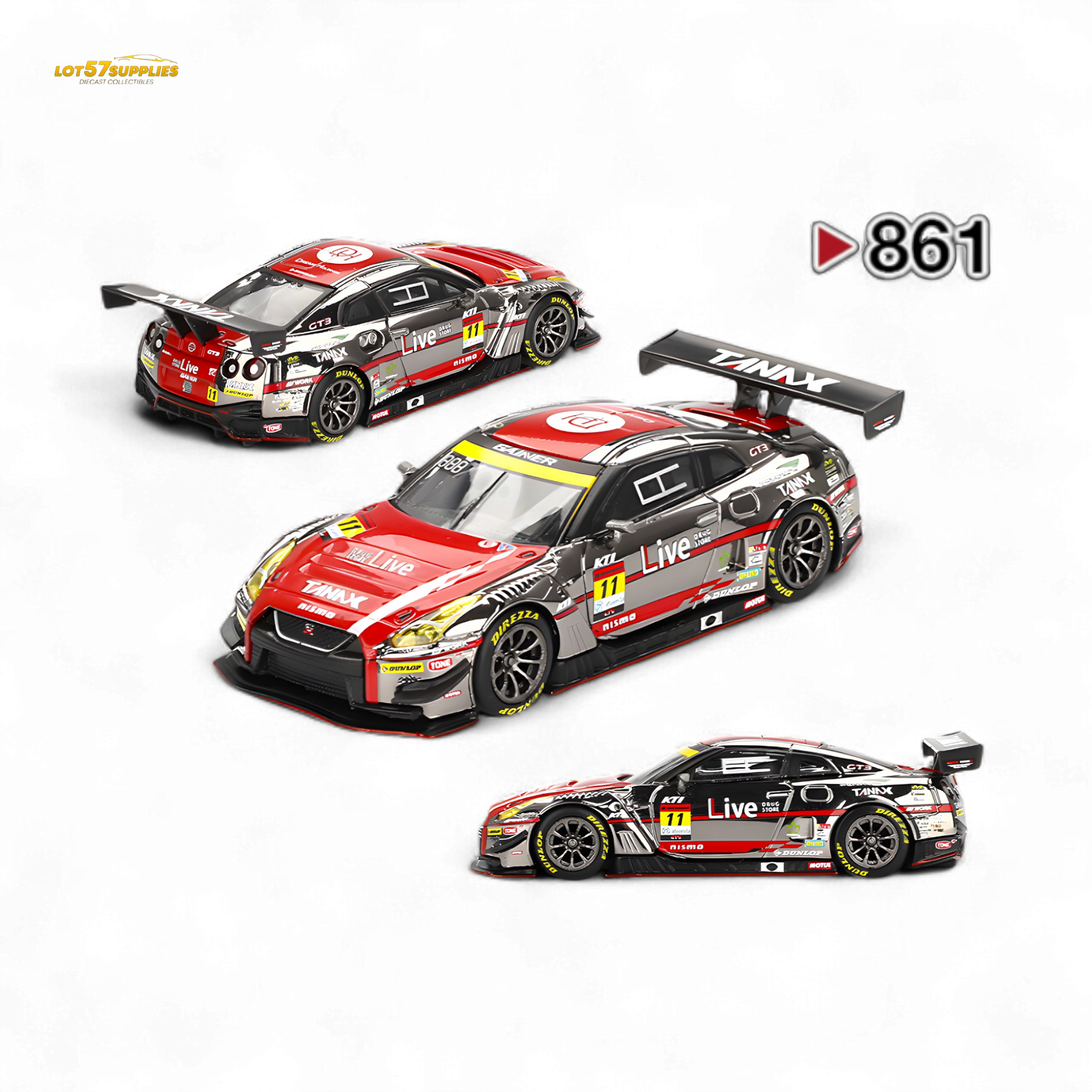 Mini-GT Nissan GT-R NISMO GT3 GAINER 2023 1:64 - Evergreen Kings