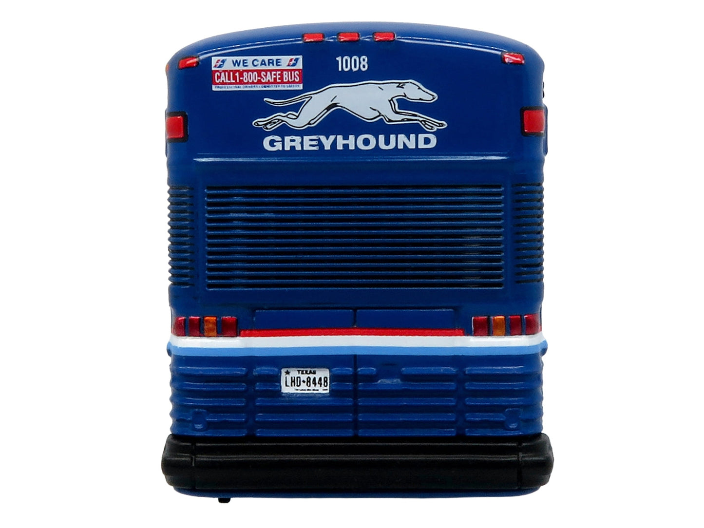 2001 MCI D4000 Coach Bus "Greyhound" Blue with Stripes "Vintage Bus & Motorcoach Collection" Limited Edition to 504 pieces Worldwide 1/87 (HO) Diecast Model by Iconic Replicas