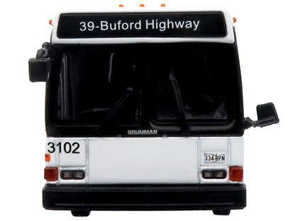 1980 Grumman 870 Advanced Design Transit Bus "MARTA Atlanta" White with Stripes "Vintage Bus & Motorcoach Collection" Limited Edition 1/87 (HO) Diecast Model by Iconic Replicas