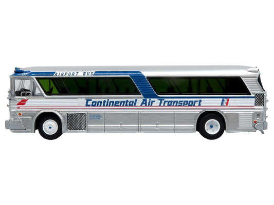 1964 MCI MC-5A Coach Bus "Continental Air Transport" Silver with Blue Stripes "Vintage Bus & Motorcoach Collection" Limited Edition to 504 pieces Worldwide 1/87 (HO) Diecast Model by Iconic Replicas