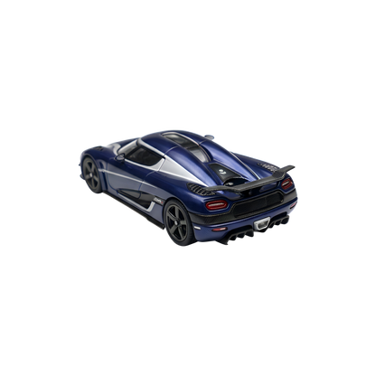Blue VMB Agera R diecast car in 1:64 scale by Lot57Supplies, detailed miniature model with sleek design and vibrant color.