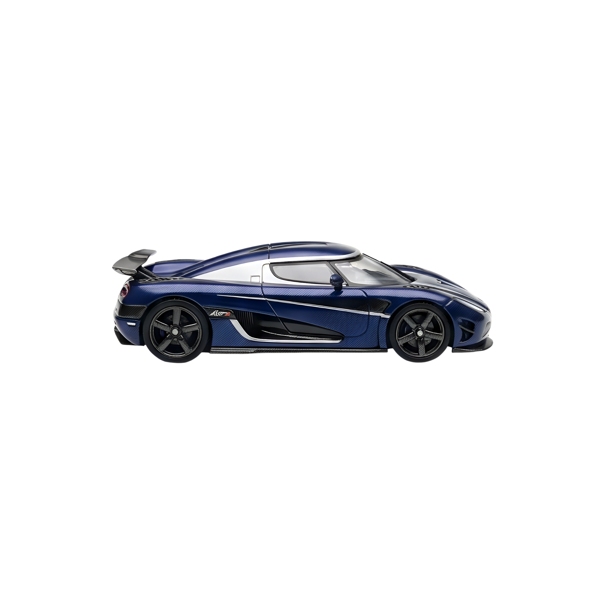 Blue carbon VMB Agera R diecast car model in 1:64 scale by Lot57Supplies Diecast Shop, detailed and realistic miniature.