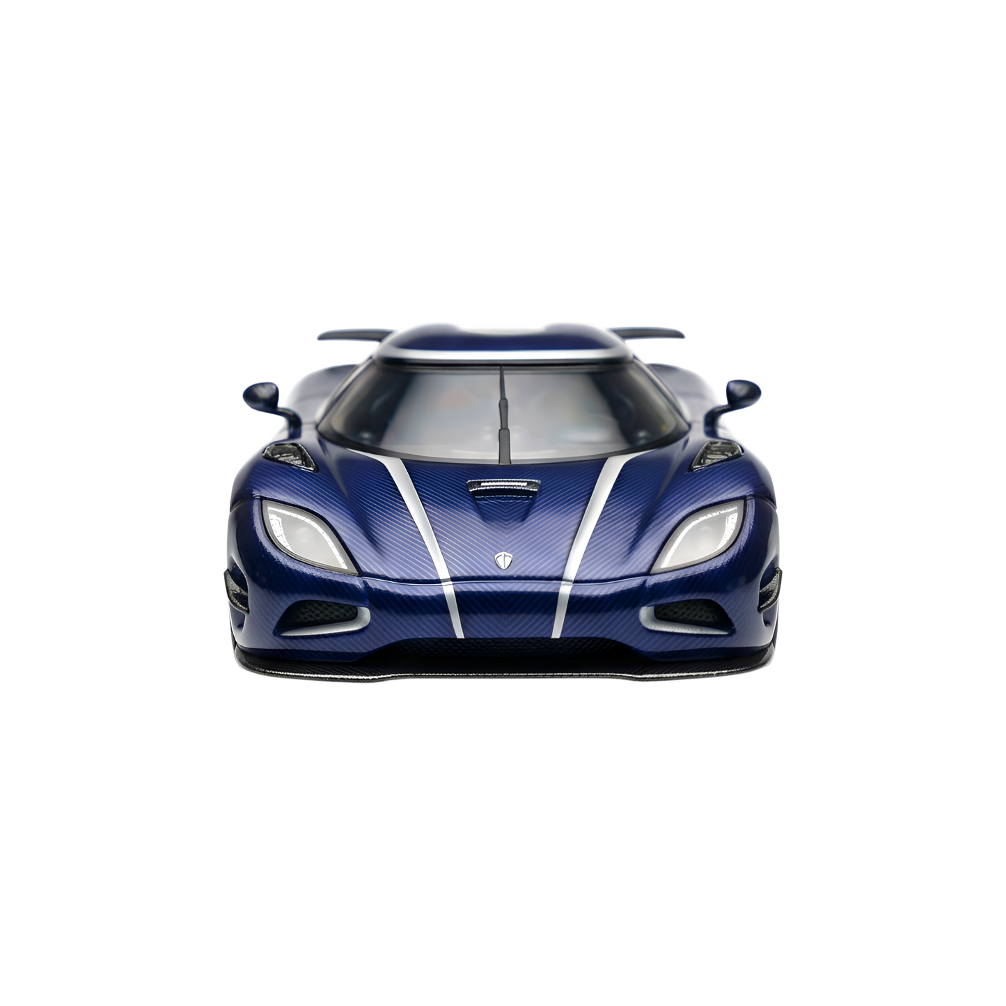 Blue carbon VMB Agera R diecast car model in 1:64 scale by Lot57Supplies Diecast Shop, detailed and realistic miniature vehicle.