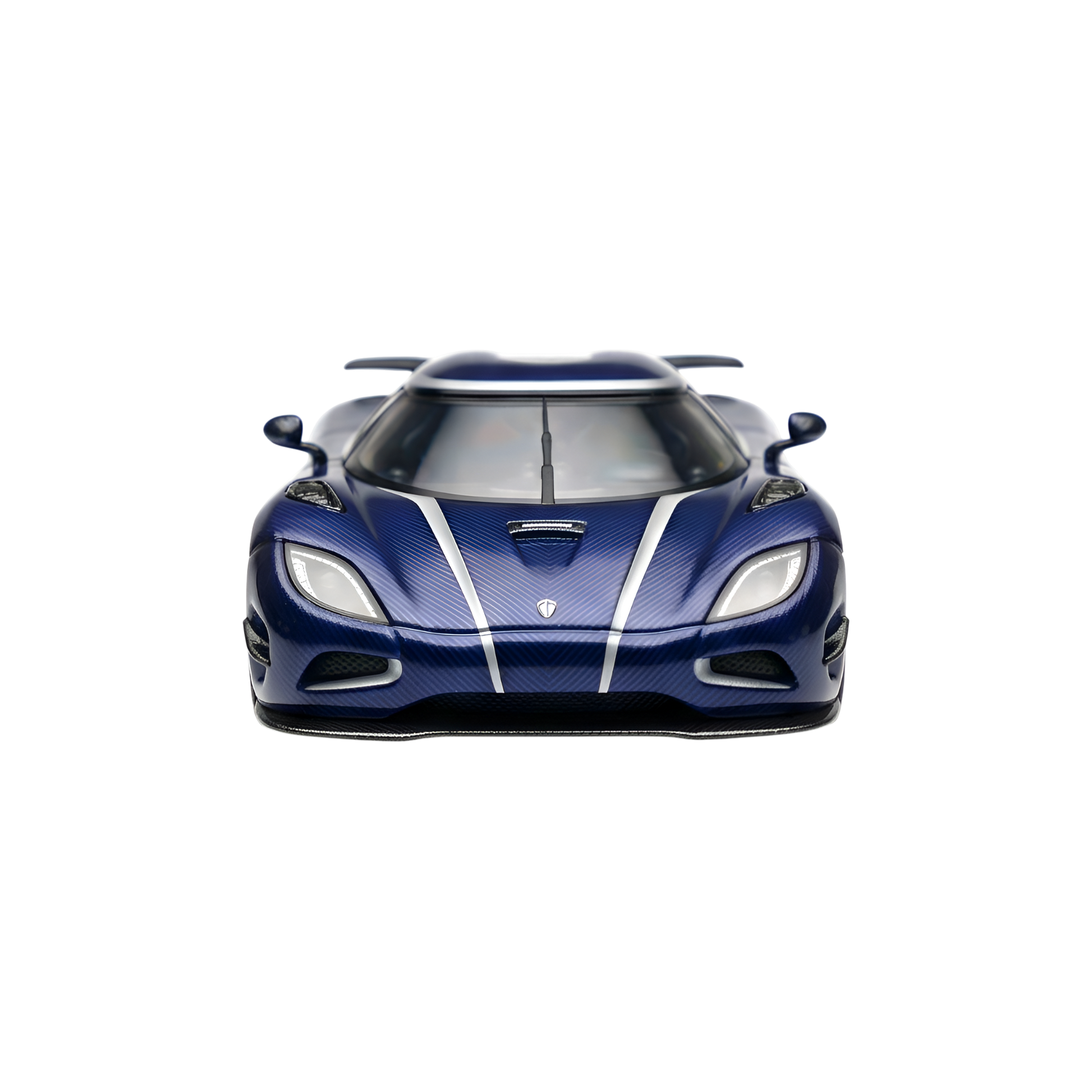 Blue carbon VMB Agera R diecast car model in 1:64 scale by Lot57Supplies Diecast Shop, detailed and realistic miniature vehicle.