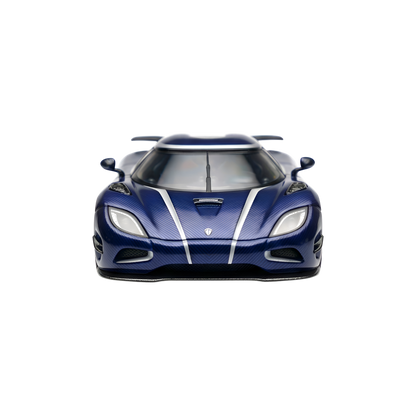 Blue carbon VMB Agera R diecast car model in 1:64 scale by Lot57Supplies Diecast Shop, detailed and realistic miniature vehicle.