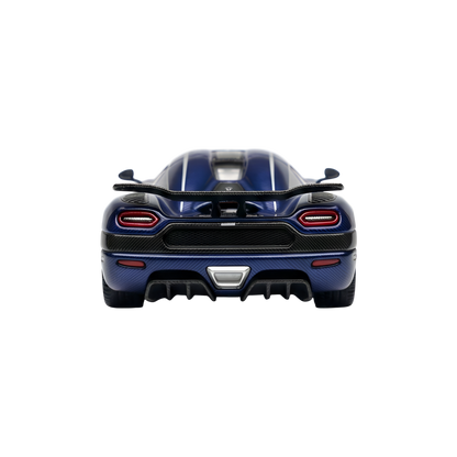 Blue VMB Agera R diecast model car in 1:64 scale by Lot57Supplies Diecast Shop, detailed miniature vehicle with blue carbon finish.