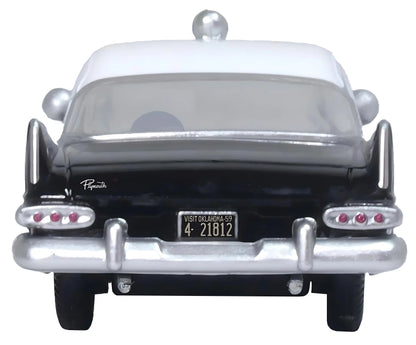 1959 Plymouth Savoy Black and White "Oklahoma Highway Patrol" 1/87 (HO) Scale Diecast Model Car by Oxford Diecast