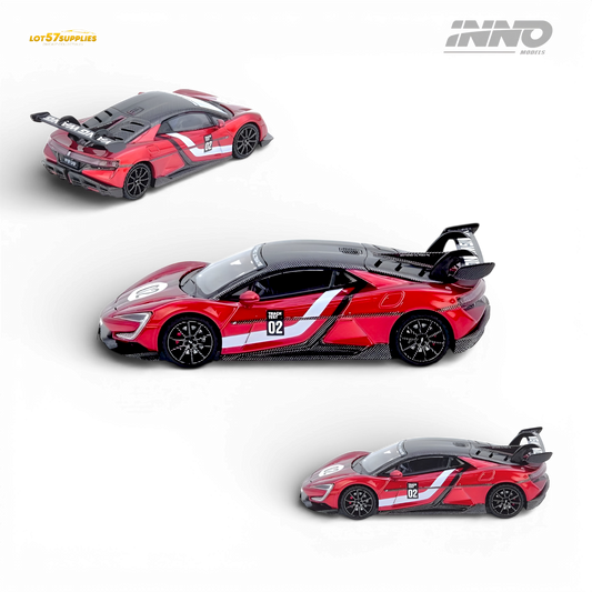 Pre-order INNO64 Yangwang U9 BYD diecast model in 1:64 scale, detailed miniature car showcasing design and branding.