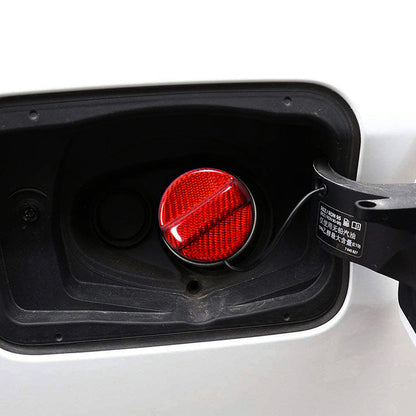 JDMuscle Tanso dry carbon fuel cap cover for WRX, BRZ, and GR86 vehicles