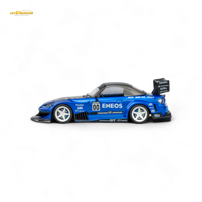 Candy blue 1:64 scale MicroTurbo Honda S2000 diecast car by Lot57Supplies, detailed miniature model with racing design.