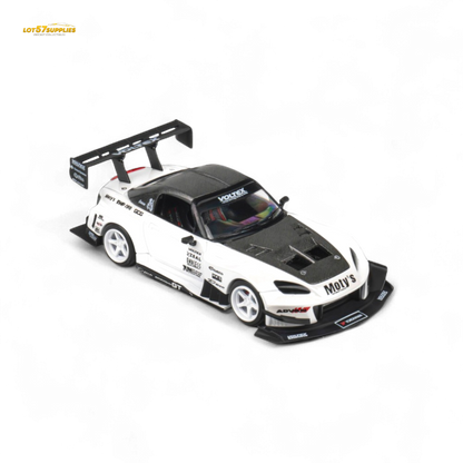 Metallic white Honda S2000 diecast model car by Lot57Supplies, detailed 1:64 scale microturbo Honda vehicle.