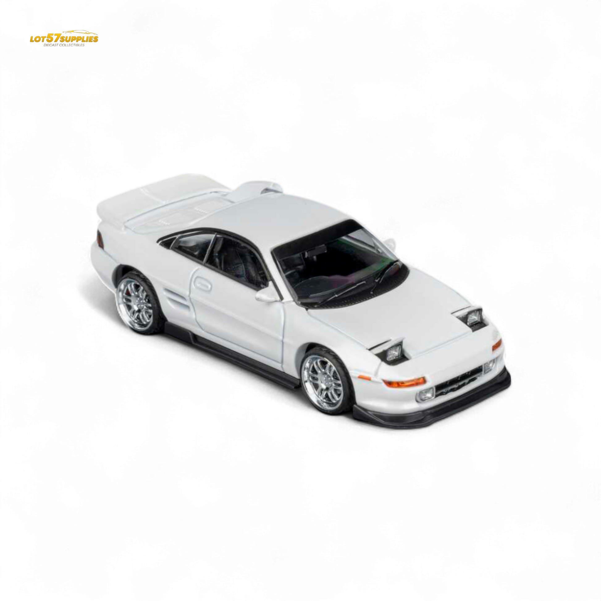 White Lot57Supplies Toyota MR-2 SW20 Revision 4 V2 1:64 diecast model car, detailed miniature of classic sports vehicle