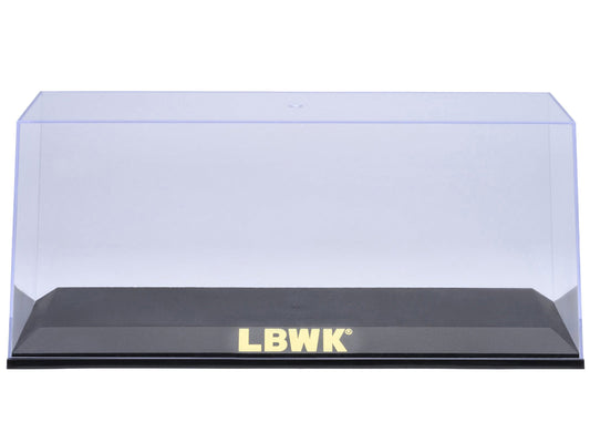 Collectible Display Show Case with Black Plastic Base and Gold "LBWK" Logo for 1/18-1/24 Scale Model Cars by Autoart