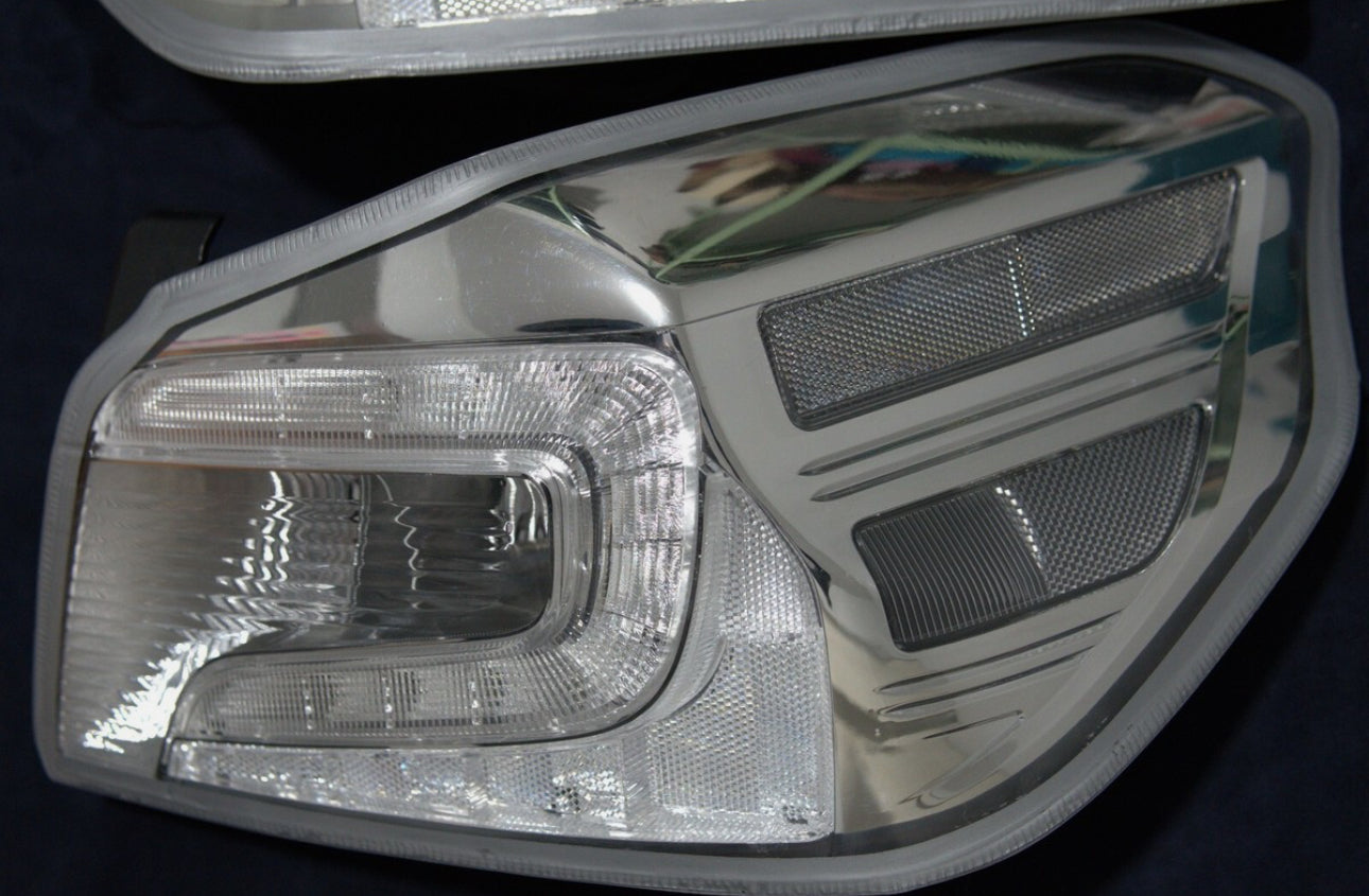 NTXGlow clear tail light lenses for 2015-2021 Subaru WRX and STI, lens-only set showing transparent design and precise fit