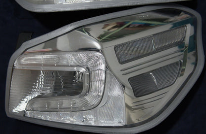 NTXGlow clear tail light lenses for 2015-2021 Subaru WRX and STI, lens-only set showing transparent design and precise fit