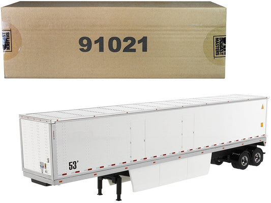53' Dry Cargo Van Trailer White "Transport Series" 1/50 Diecast Model by Diecast Masters