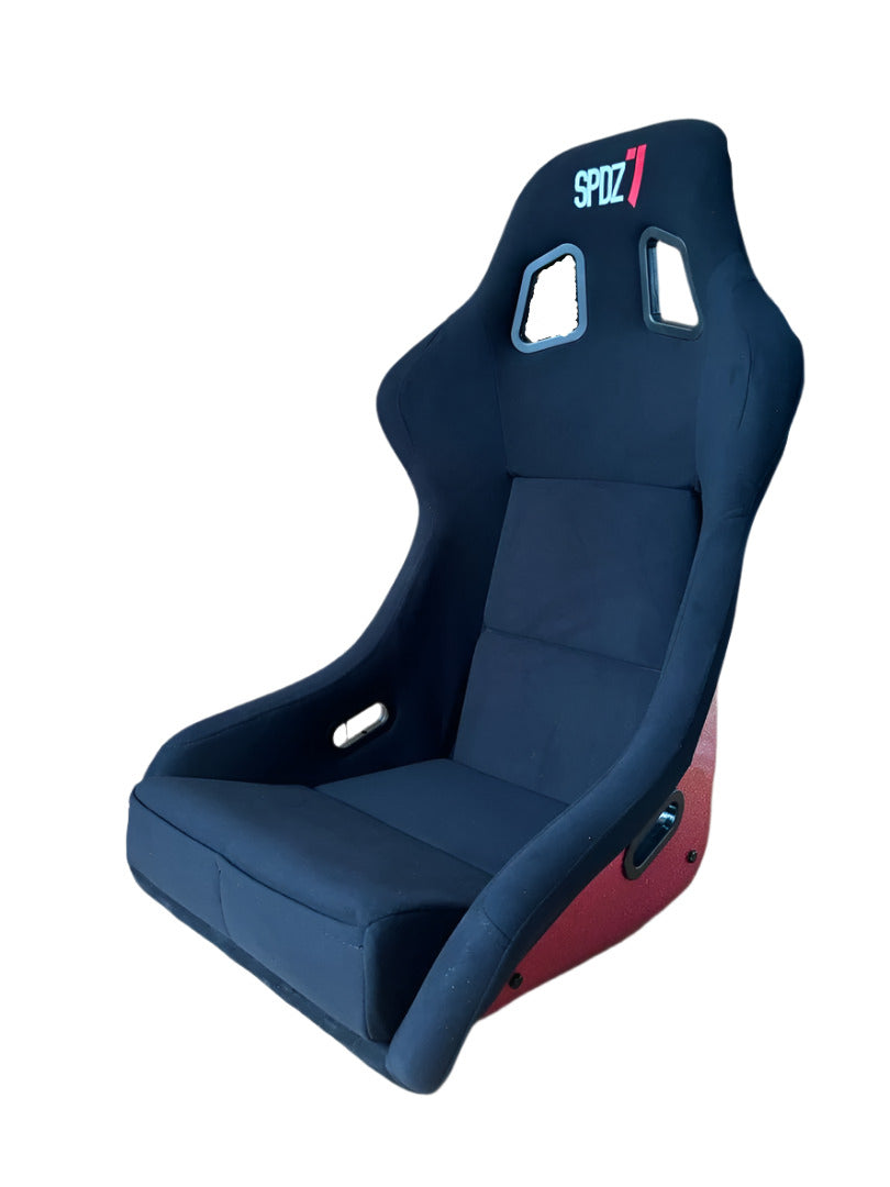 SPD Z1 XL Legend Series color shift bucket seat by Speedzone Performance LLC, showing vibrant fabric and ergonomic design.