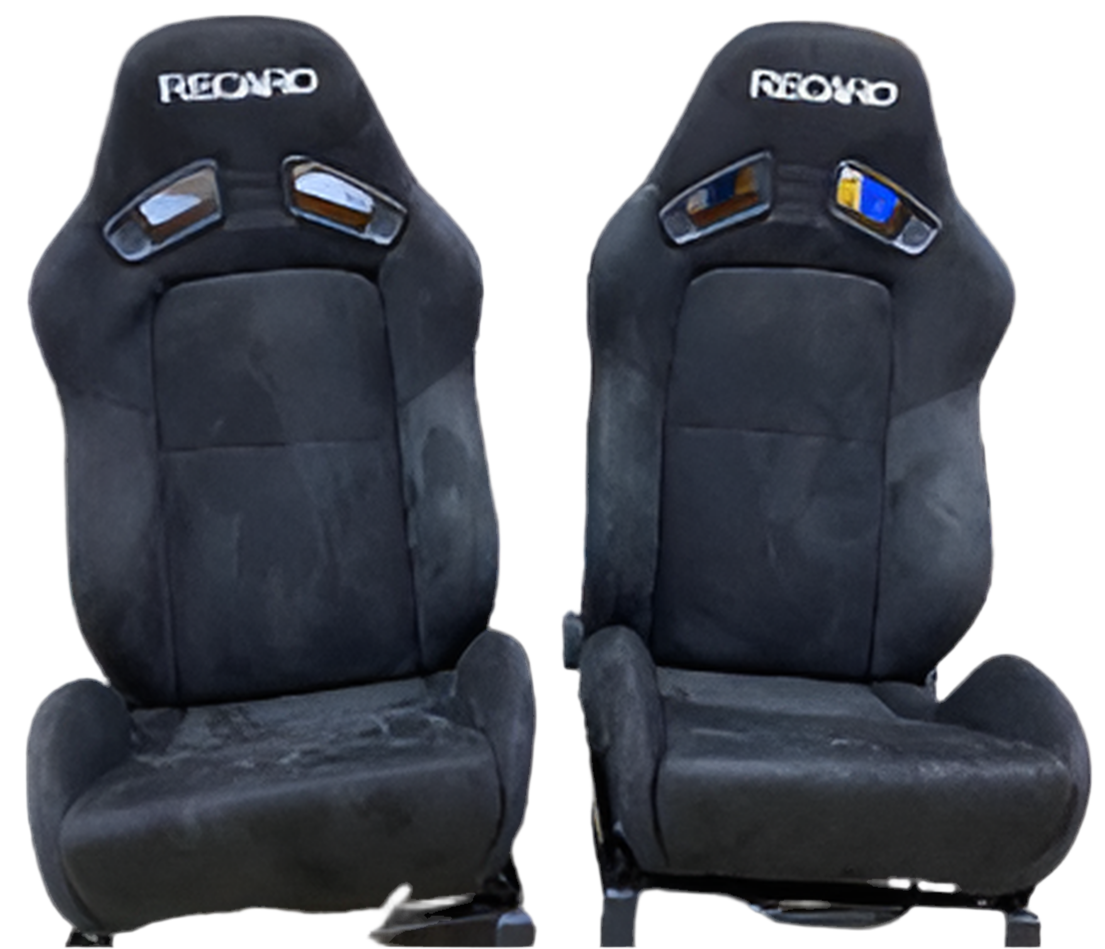 Speedzone Performance LLC 2nd Option Racing 1052 Race Master seats in black with red accents, showcasing their racing seat design.