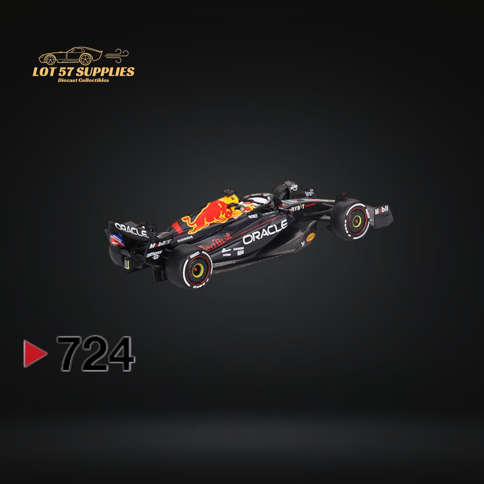 Mini-GT Red Bull Racing RB19 diecast model of Max Verstappen in 1:64 scale, featuring detailed Red Bull Racing design.