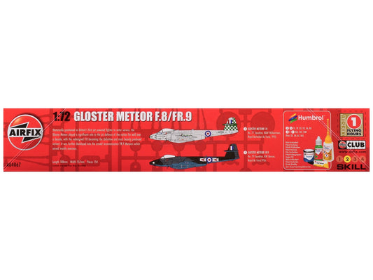Level 2 Model Kit Gloster Meteor F.8/FR.9 Fighter Aircraft with 2 Scheme Options 1/72 Plastic Model Kit by Airfix