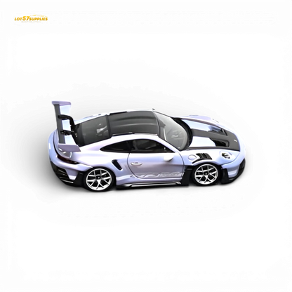 Purple 1:64 scale TP Porsche 911 992 GT3 RS diecast model by Lot57Supplies Diecast Shop, detailed view of the collectible car.