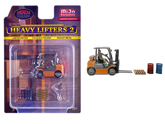 "Heavy Lifters 2" 4 piece Diecast Set Limited Edition for 1/64 Scale Models by American Diorama