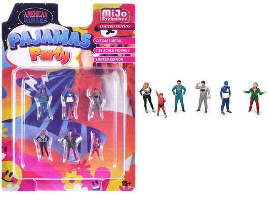 "Pajamas Party" 6 piece Diecast Figure Set (6 Figures) Limited Edition for 1/64 Scale Models by American Diorama