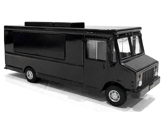Food Truck Plain Black 1/64 Diecast Model by American Diorama