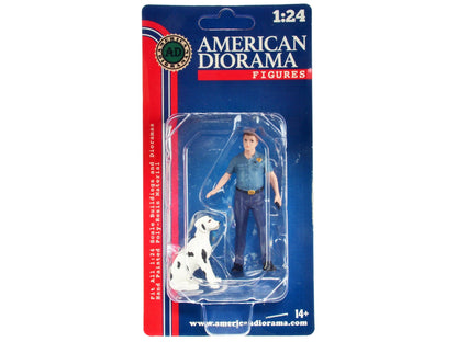 "Firefighters" Fire Dog Training Figures (Trainer and Dog) for 1/24 Scale Models by American Diorama