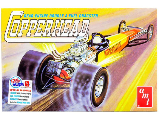 Skill 2 Model Kit 1934 Copperhead Rear-Engine Double A Fuel Dragster 1/25 Scale Model by AMT