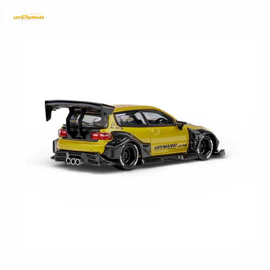 DCM Civic EG Ver.1 Gold Carbon Fiber Short Tail 1:64 - Evergreen Kings