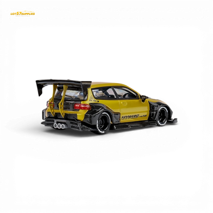 DCM Kevmannz Civic EG Ver.1 Gold Carbon Fiber Long Tail 1:64 - Evergreen Kings