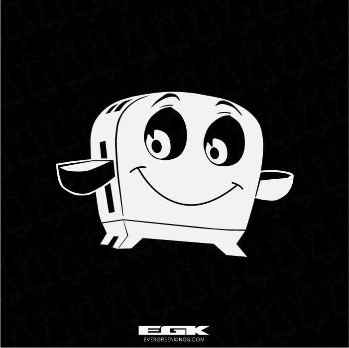 Evergreen Kings Brave Little Toaster decal featuring a 3.5" x 5" design for Honda Element vehicles.