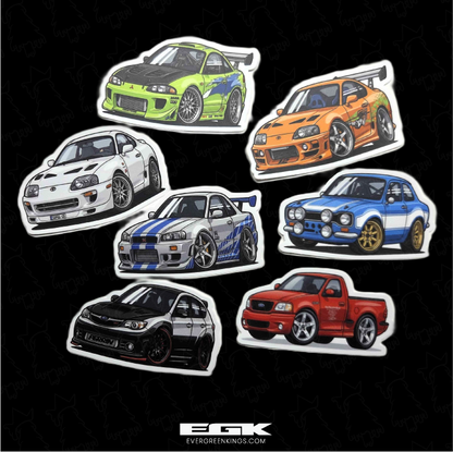 The Buster 7-Car Chibi Sticker Pack | 3" Matte Vinyl