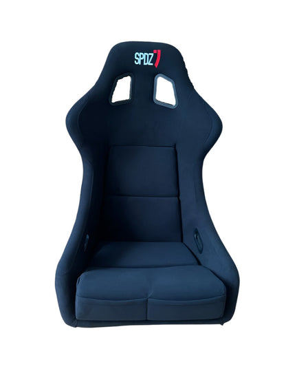 Speedzone Performance LLC SPDZ1 XL Legend Series color shift bucket seats showing vibrant fabric and sporty design for racing or street use.